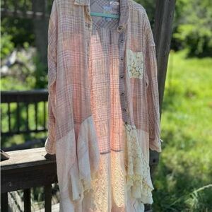 Oli & Hali Pastel Plaid Shirt with Button Accents